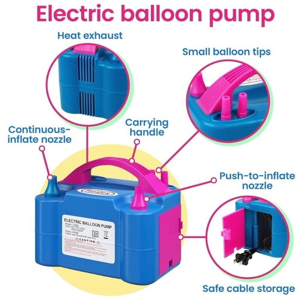 New Prextex Electric Balloon Pump - Portable Air Blower Balloon Inflator - Picture 2 of 2